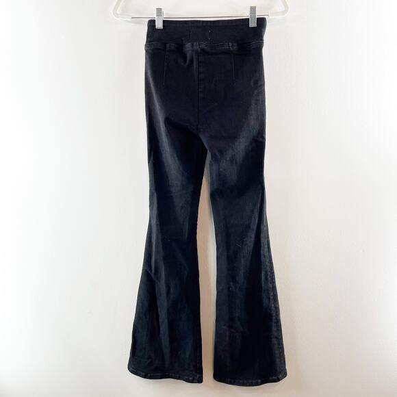 FRAME The Jet Set High Rise Flare Leg Pull On Jeans Black 0 - Picture 8 of 12